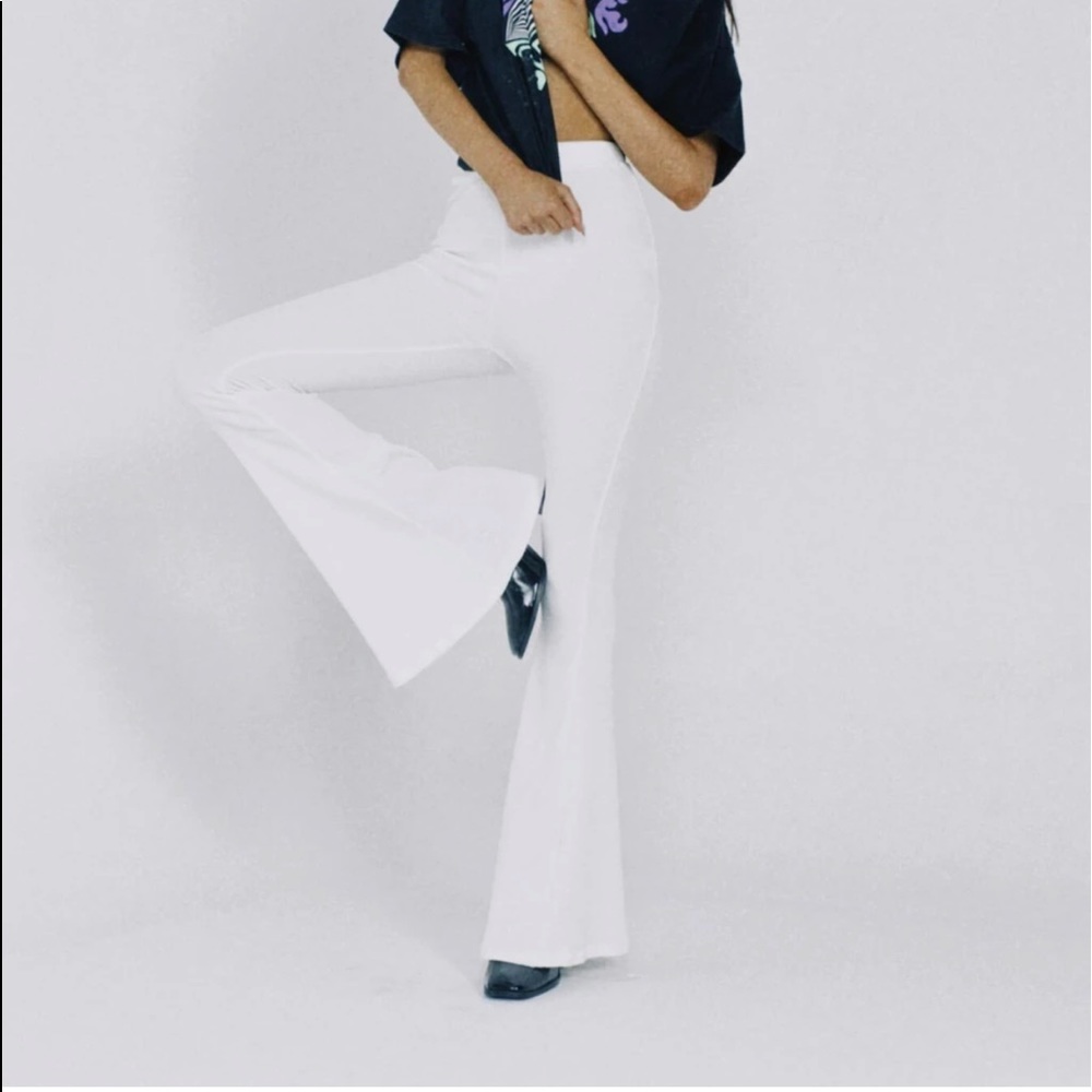 white flare princess polly pants worn once
